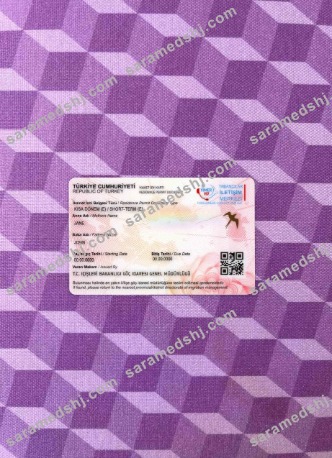 Turkey residence permit photolook BACK